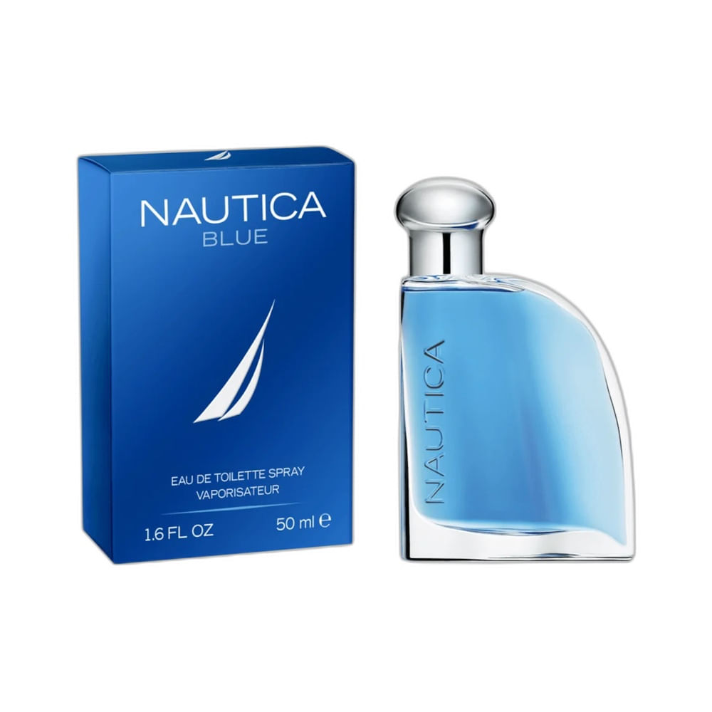 Frasco do perfume masculino Nautica Blue Coty 50ml com tampa prateada